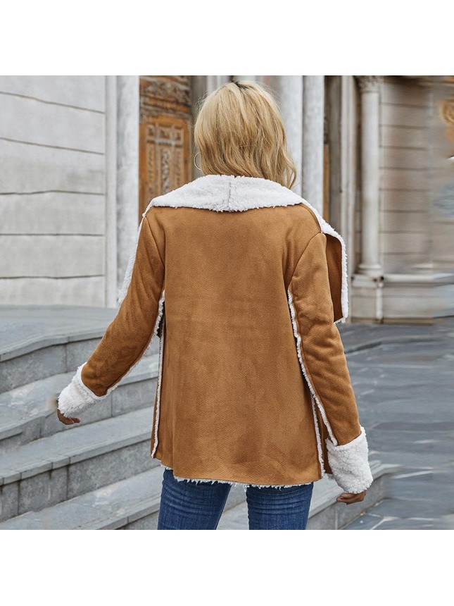 Middle long coat long sleeve opening shirt coat