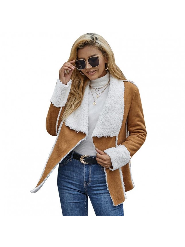 Middle long coat long sleeve opening shirt coat
