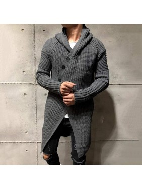 Sweater cardigan hooded long knit jacket large size fashion outfits