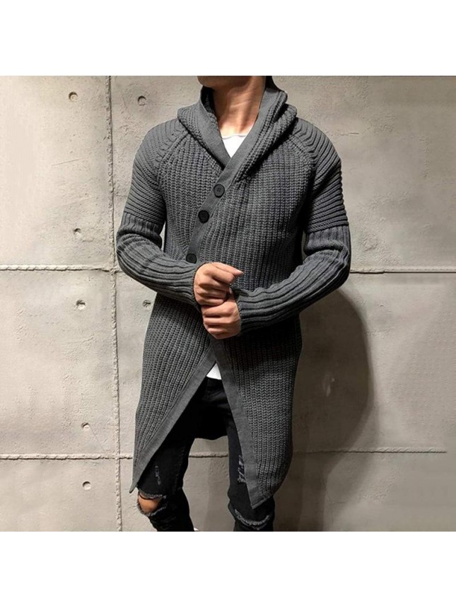 Sweater cardigan hooded long knit jacket large size fashion outfits