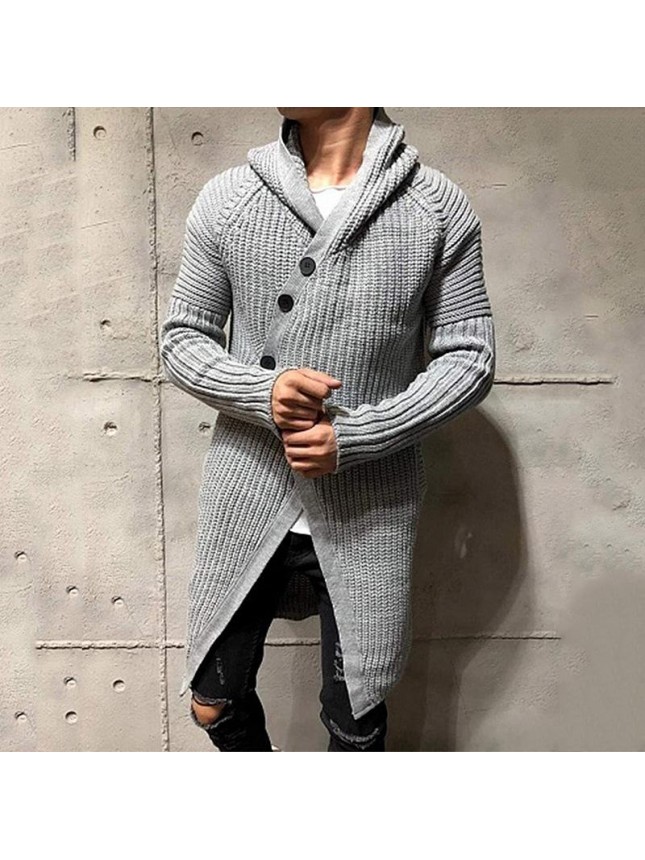 Sweater cardigan hooded long knit jacket large size fashion outfits