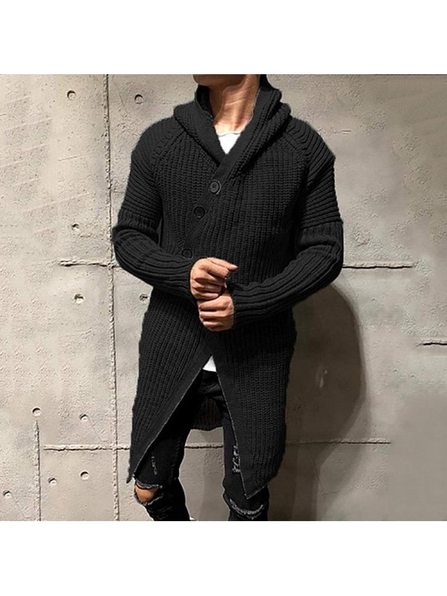 Sweater cardigan hooded long knit jacket large size fashion outfits