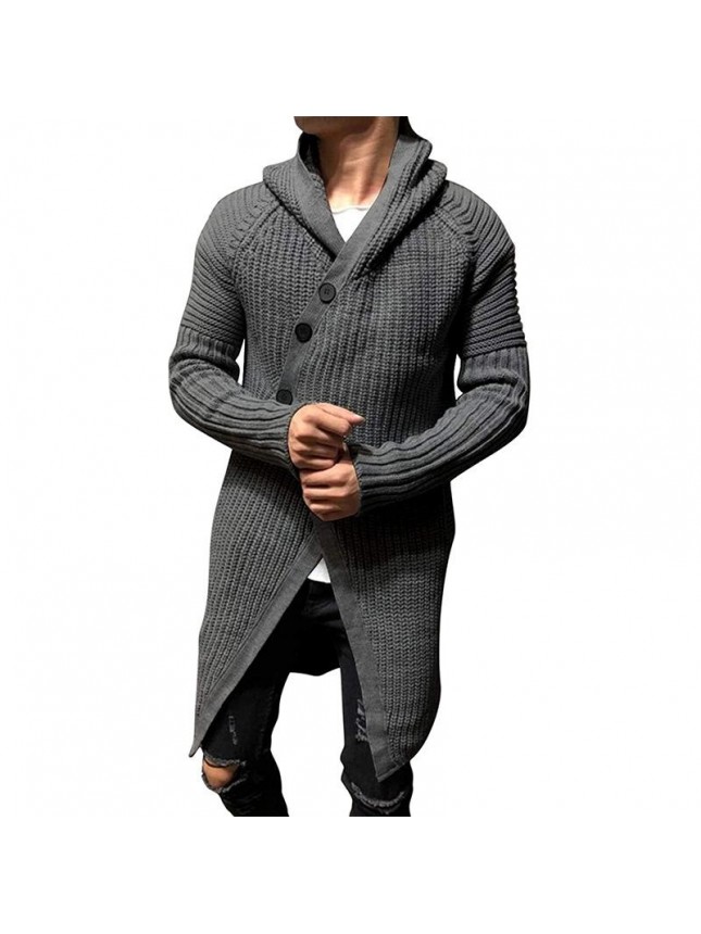 Sweater cardigan hooded long knit jacket large size fashion outfits