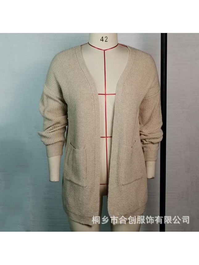 Solid color loose sweater fashion outfits