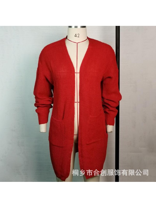 Solid color loose sweater fashion outfits