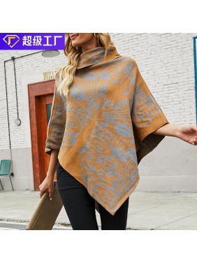Side printing cloak shawl fashion outfits