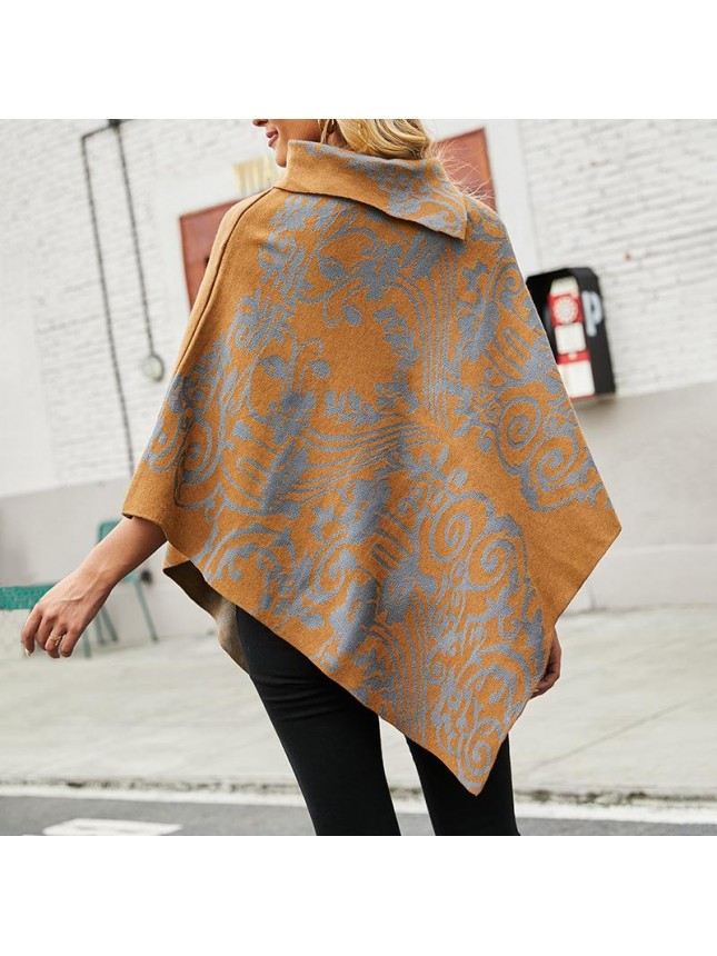 Side printing cloak shawl fashion outfits
