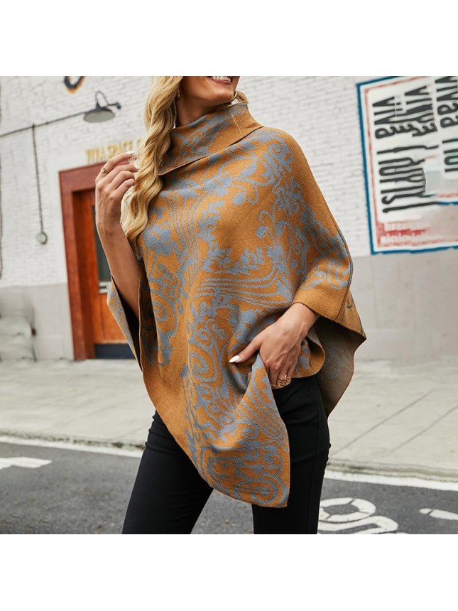 Side printing cloak shawl fashion outfits