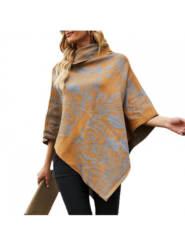 Side printing cloak shawl fashion outfits