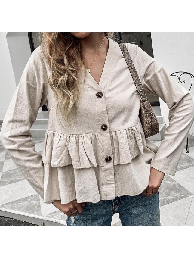 Shirting single breasted card ɫ pleated shirt