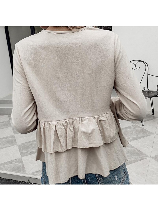 Shirting single breasted card ɫ pleated shirt