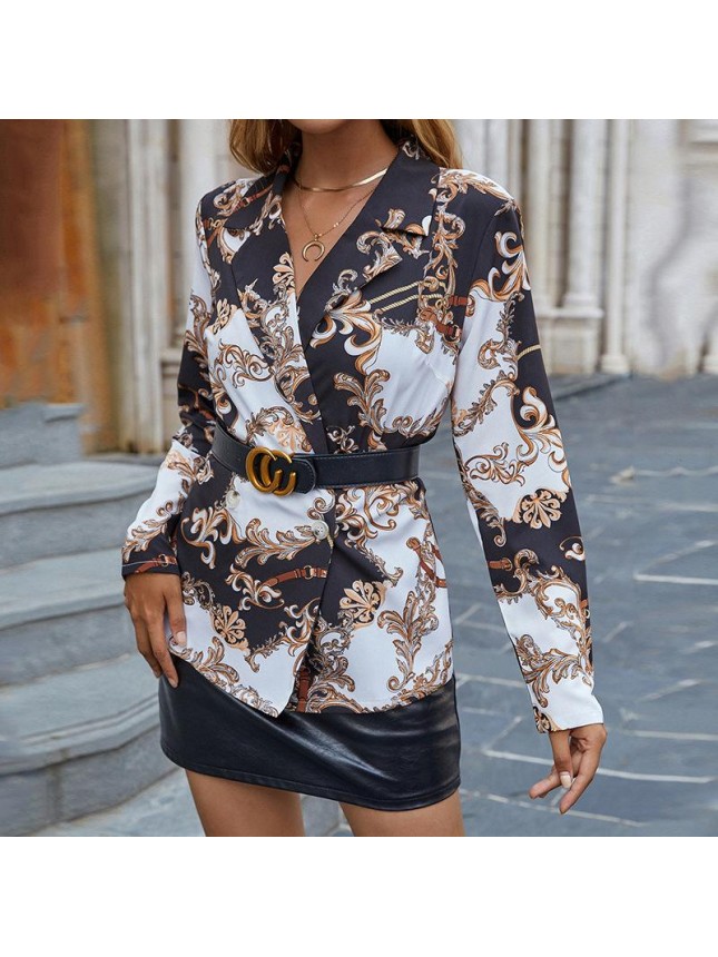 Black suit neck shirt surface long sleeve small suit jacket