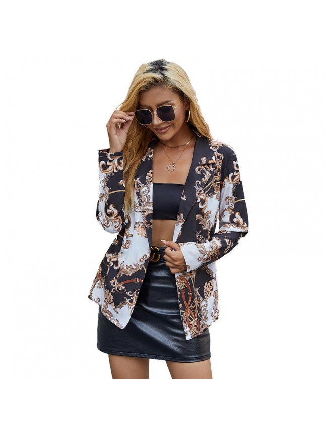 Black suit neck shirt surface long sleeve small suit jacket