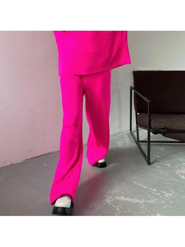 Solid color knit set POLO tower two piece set fashion outfits