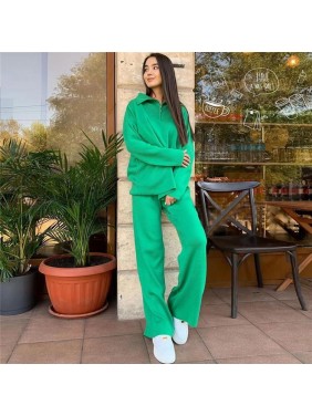 Solid color knit set POLO tower two piece set fashion outfits