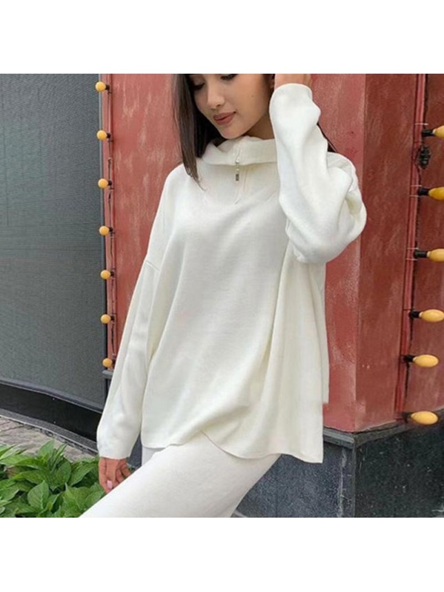 Solid color knit set POLO tower two piece set fashion outfits
