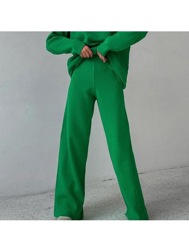 Solid color knit set POLO tower two piece set fashion outfits