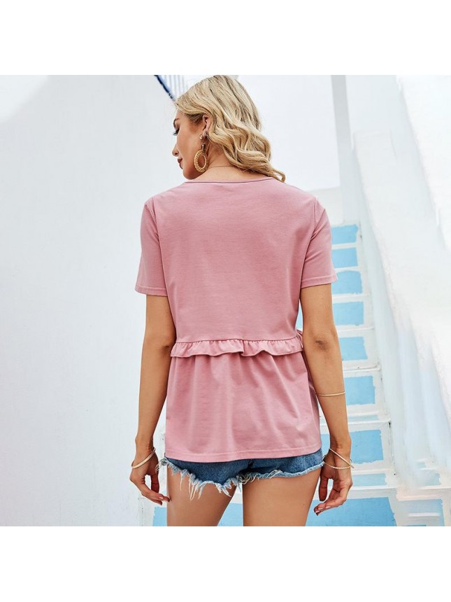 T shirt loose pink top