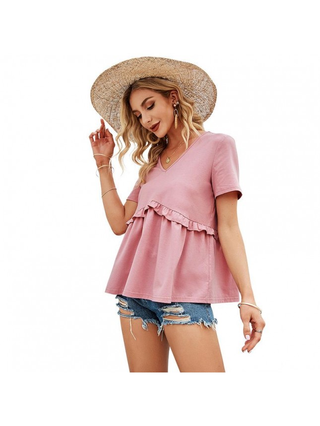 T shirt loose pink top