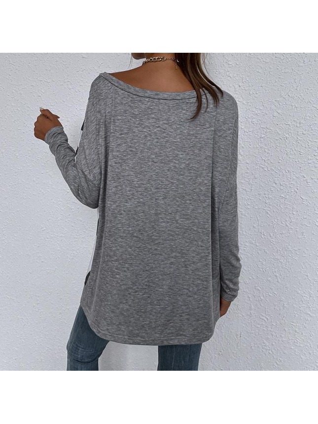 Leopard printing shirt long sleeved T shirt
