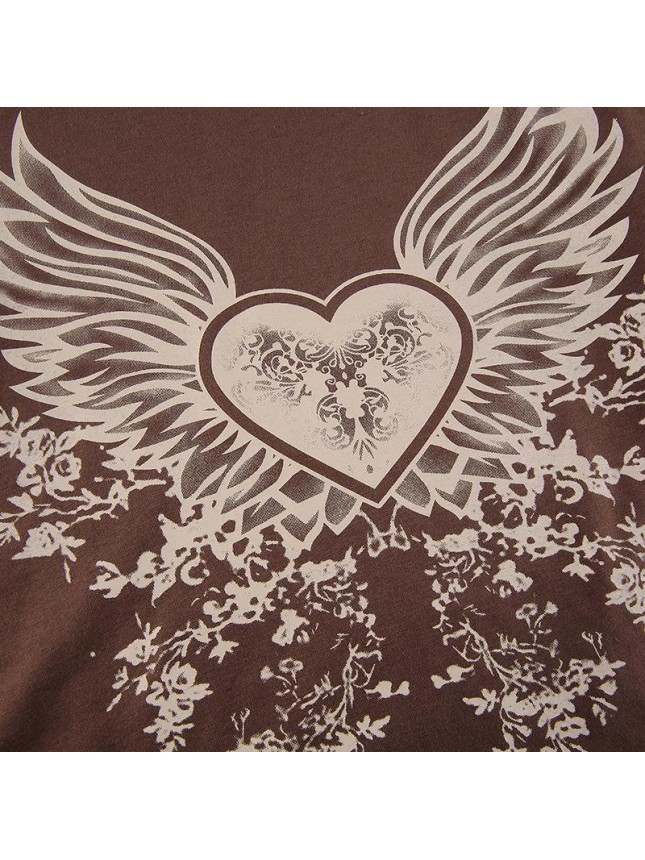 Wings printed long sleeved T shirt thin section bottoming sweater