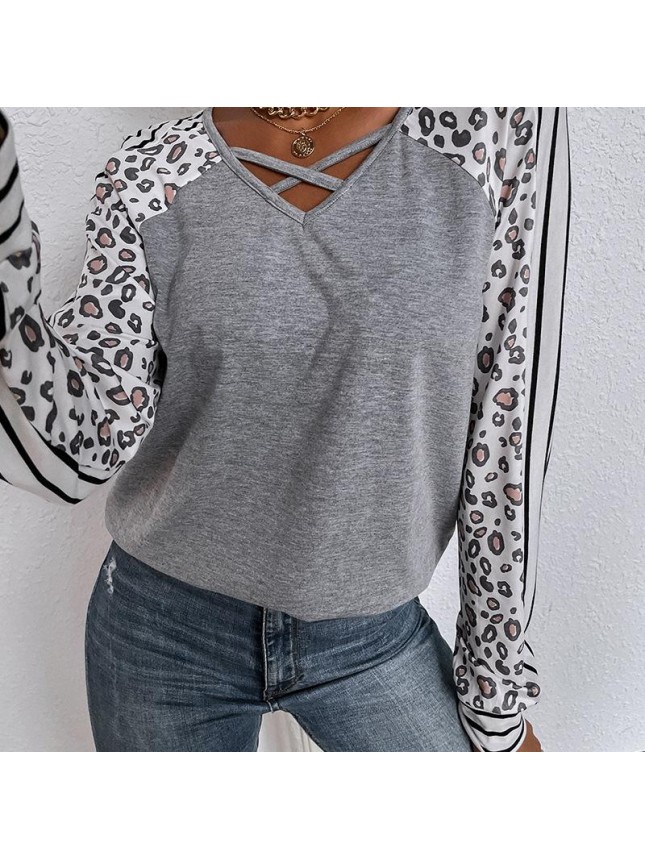Solid color loose long sleeve T shirt