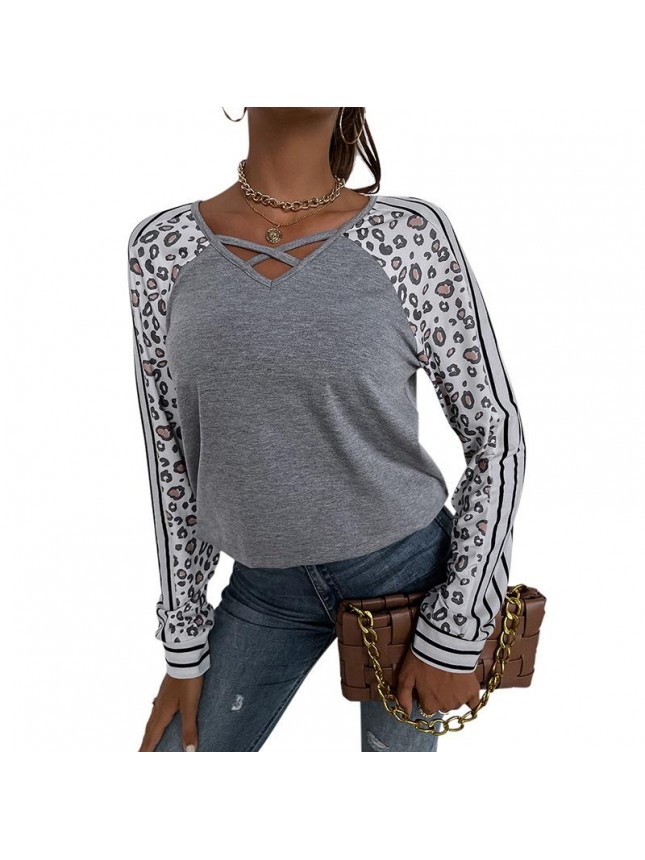Solid color loose long sleeve T shirt