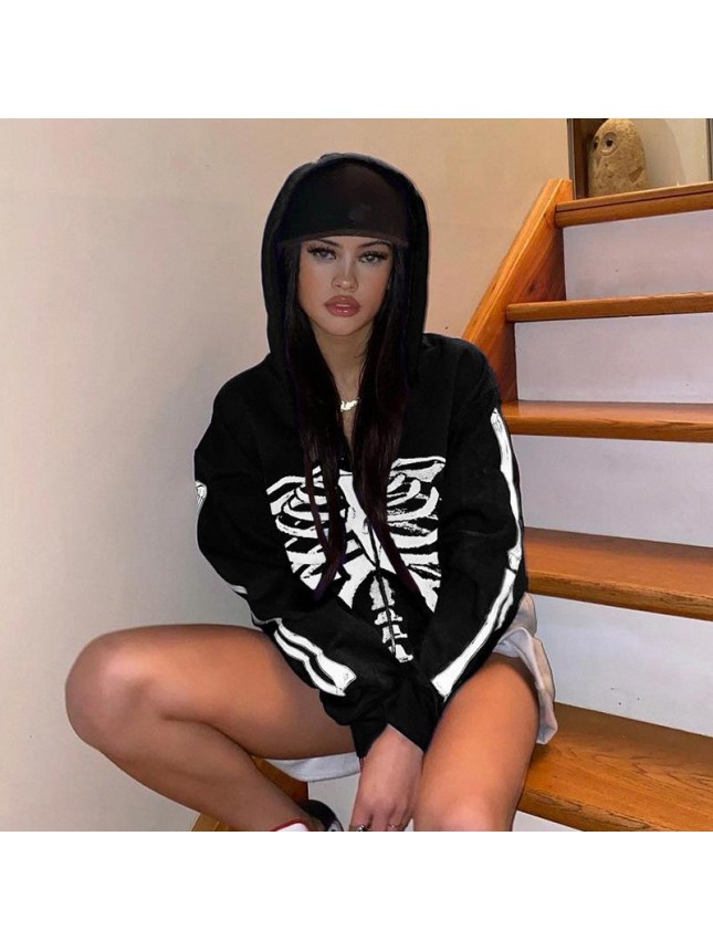 Broken chalet pattern long sleeve shirt loose wear hat zipper sweater jacket