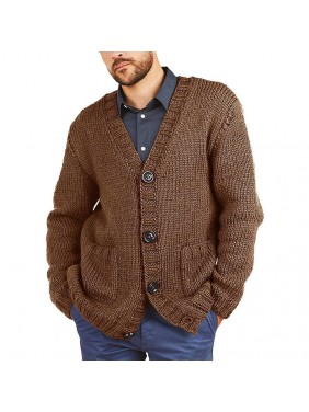 Sweater cardigan men’s long sleeve knitted fashion outfits