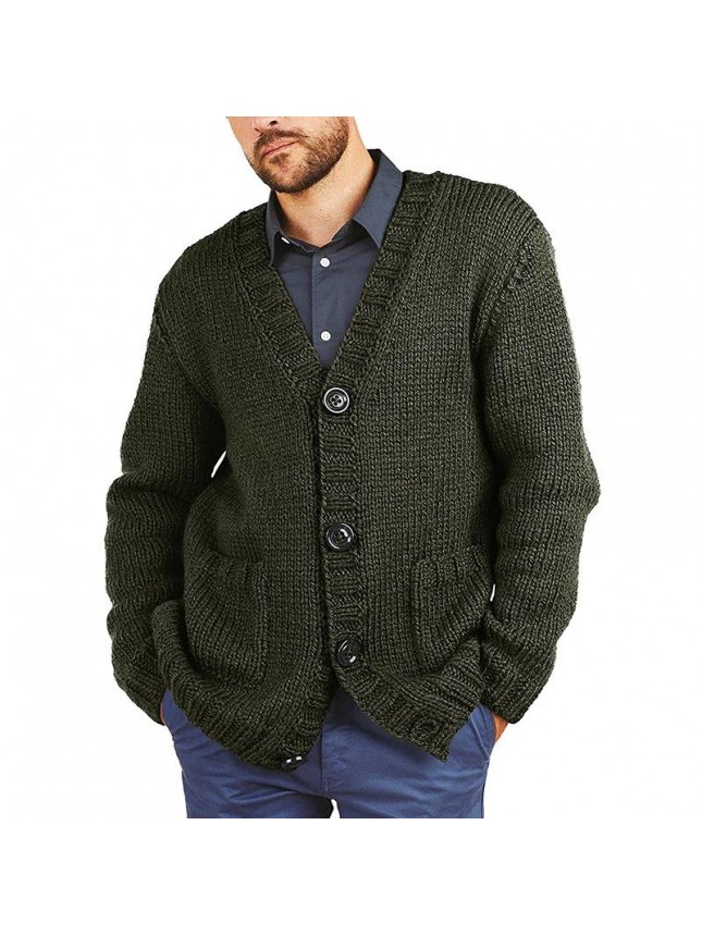 Sweater cardigan men’s long sleeve knitted fashion outfits