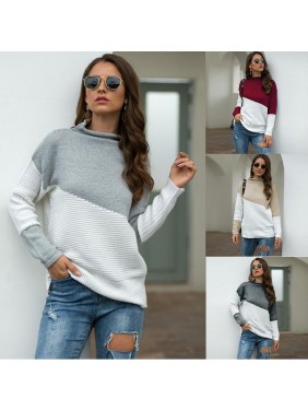 Sleeve crimp half high collar sweater fashion outfits