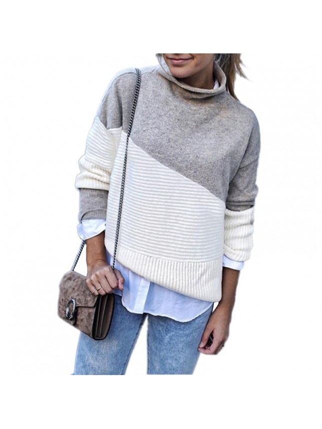 Sleeve crimp half high collar sweater fashion outfits