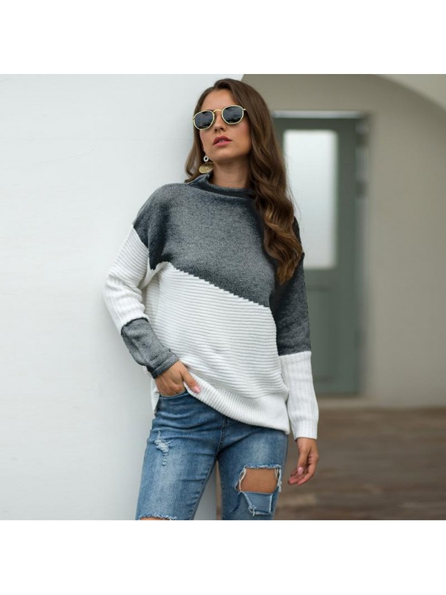 Sleeve crimp half high collar sweater fashion outfits