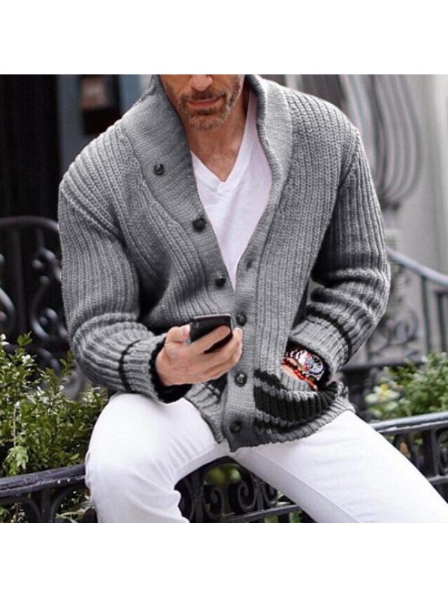 Solid and semi high collar sweater button fashion outfits