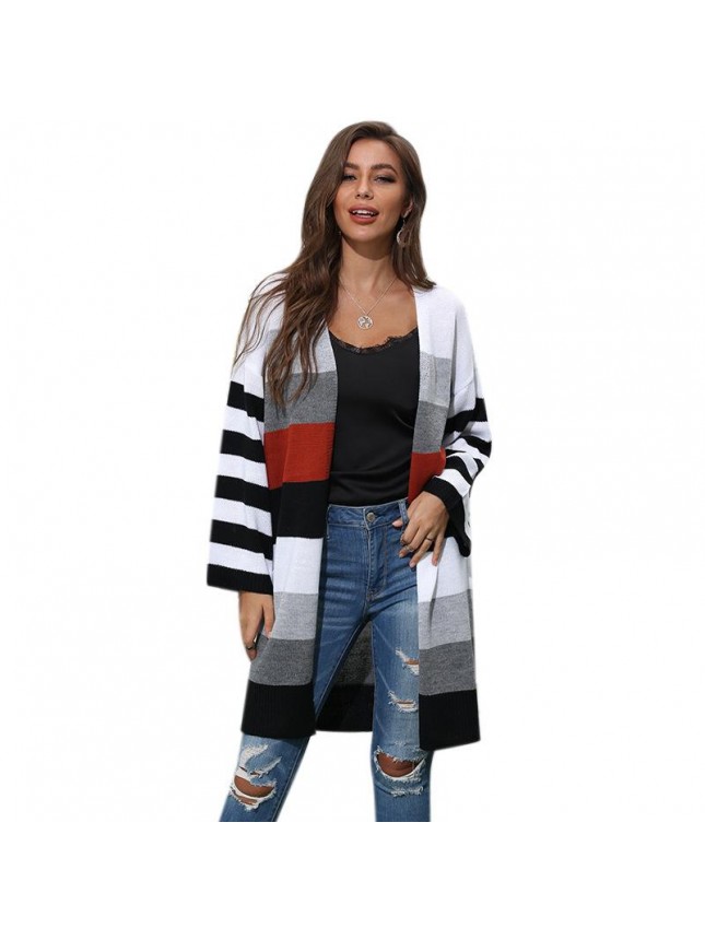 Striped splicing sweater fashion outfits