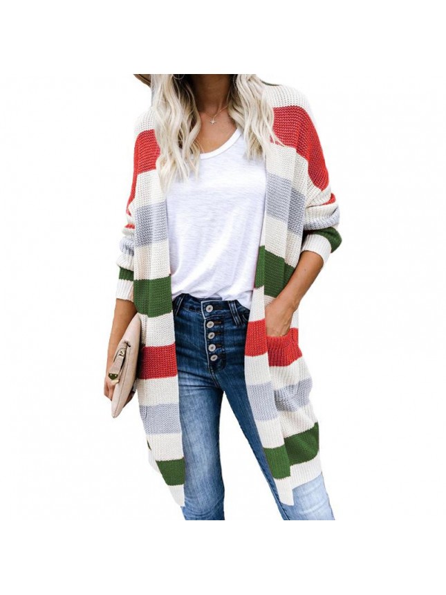 Striped splicing sweater fashion outfits