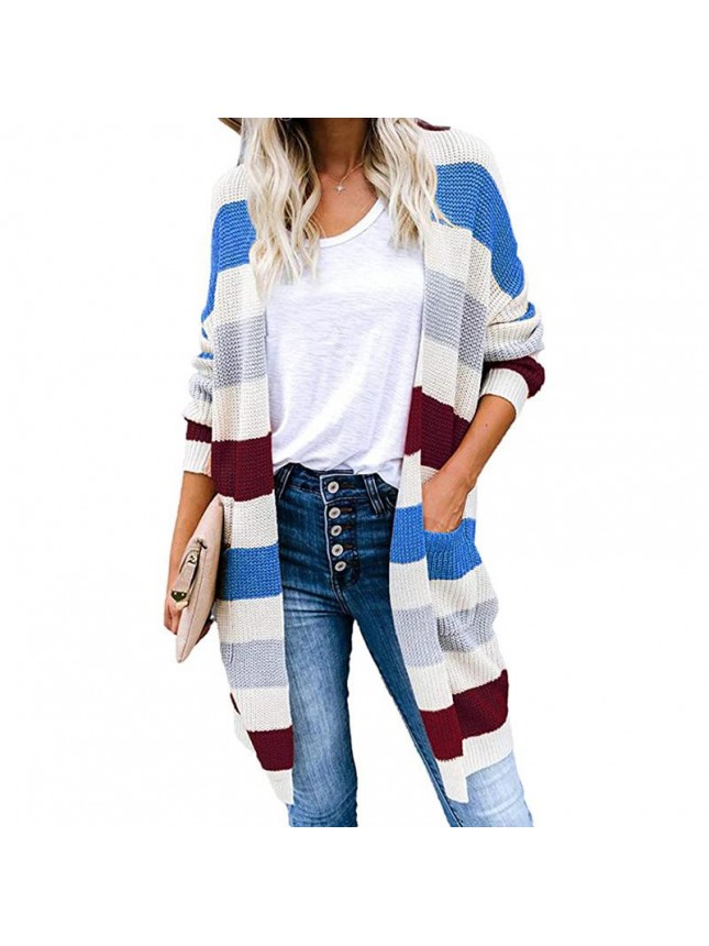 Striped splicing sweater fashion outfits