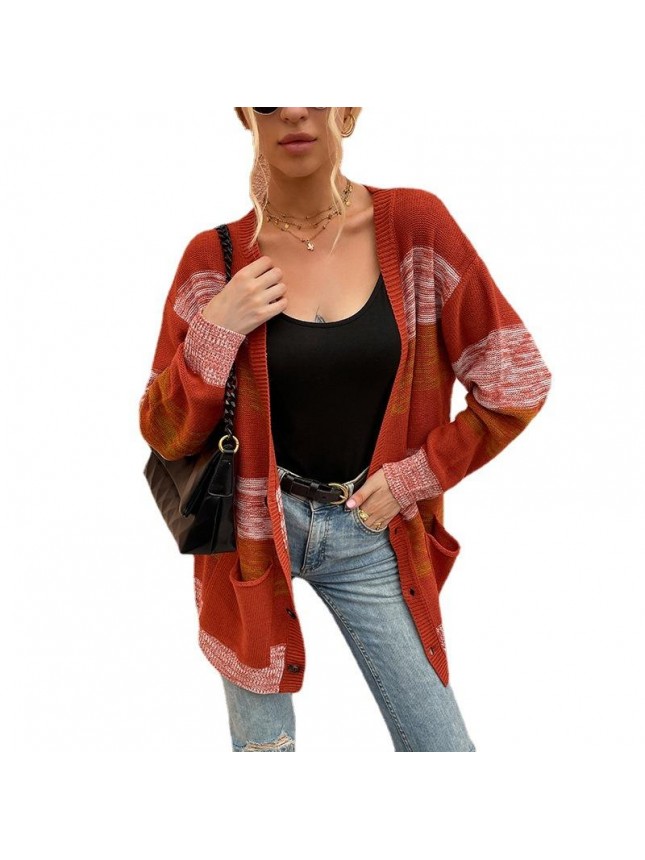 Striped button sweater jacket fashion outfits