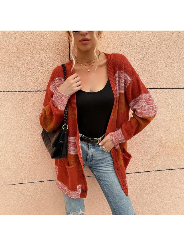 Striped button sweater jacket fashion outfits