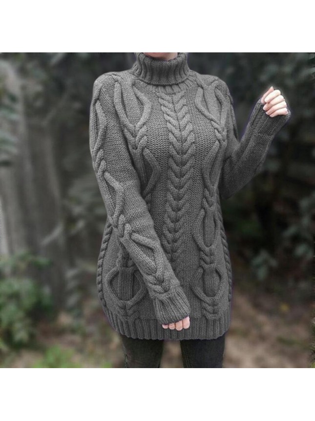Sweater high collar needle sweater fashion outfits