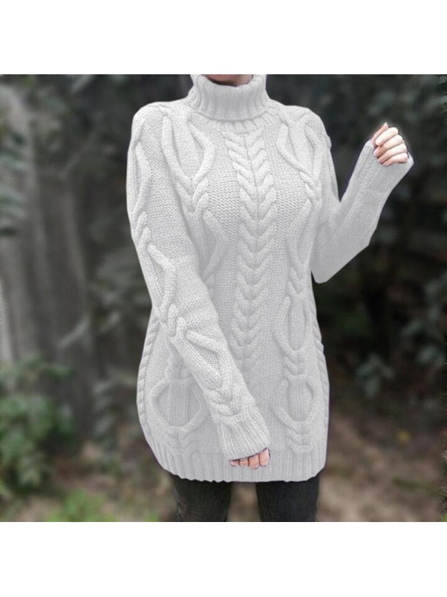 Sweater high collar needle sweater fashion outfits