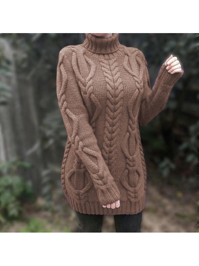 Sweater high collar needle sweater fashion outfits