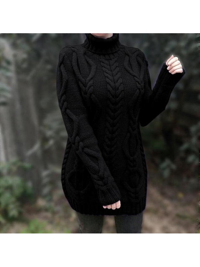 Sweater high collar needle sweater fashion outfits