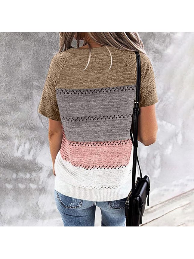 Striped color matching fashion outfits