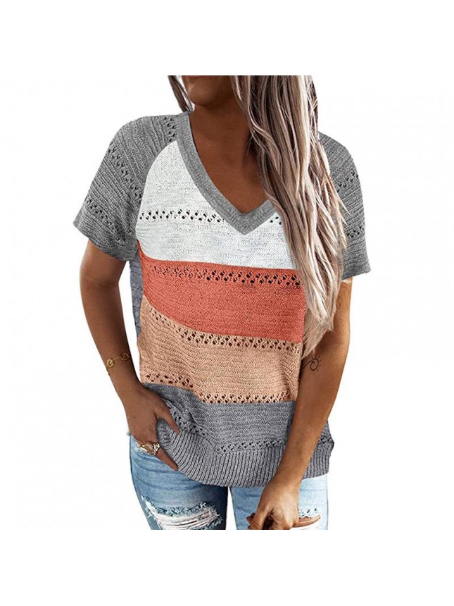 Striped color matching fashion outfits