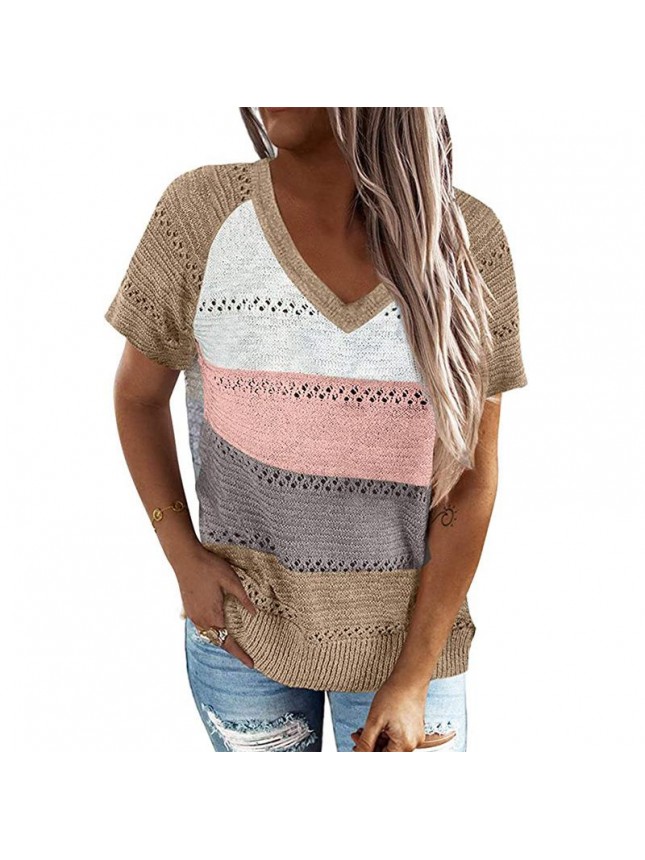 Striped color matching fashion outfits