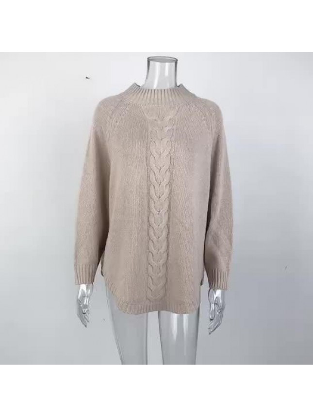 Sweater high collar bat sleeve fashion outfits
