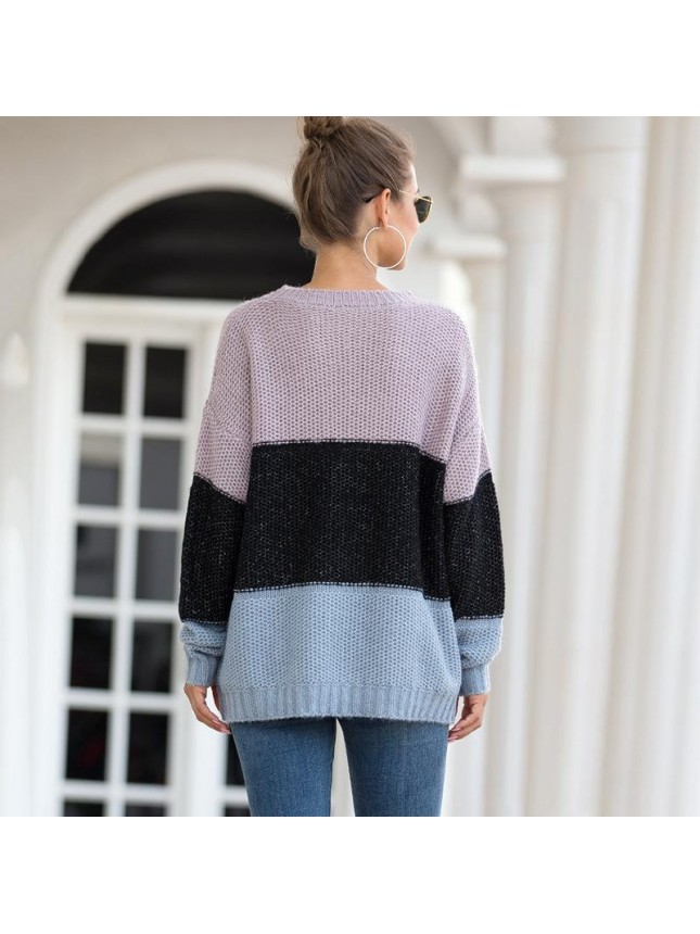 Striped color matching thick line fashion outfits