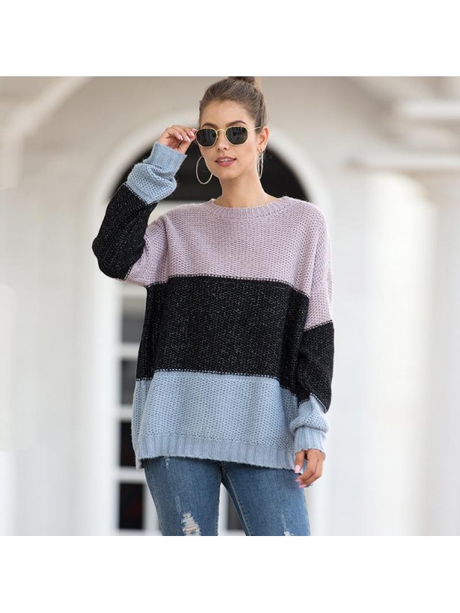 Striped color matching thick line fashion outfits