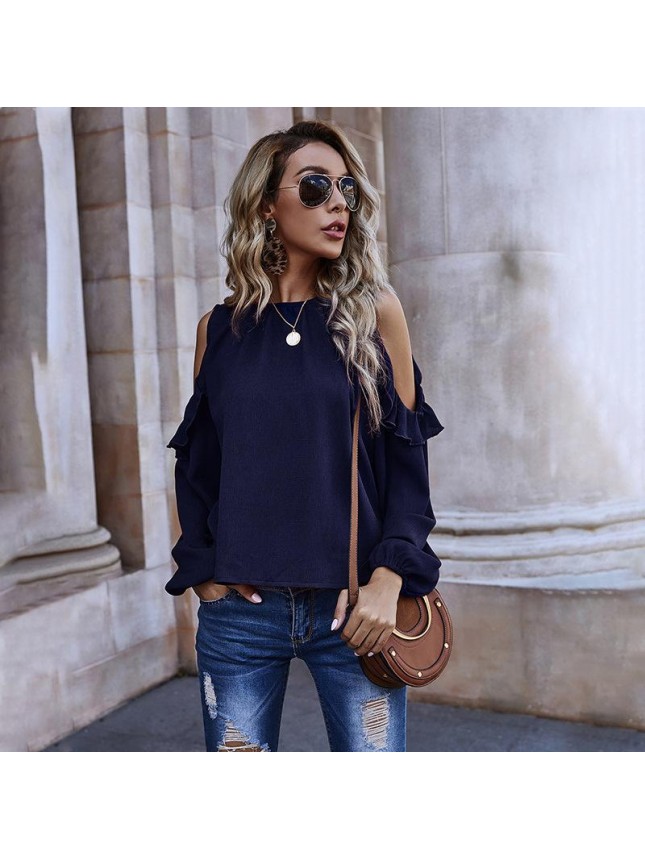 Puzzle fitting long sleeve shirt loose sketch clothing sleeve sleeve